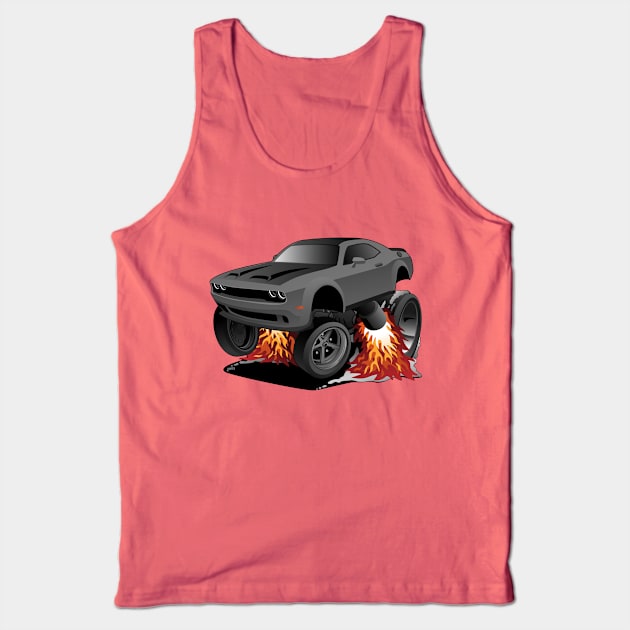 Modern American Muscle Car Cartoon Illustration Tank Top by hobrath